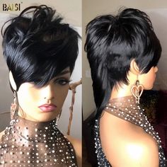 Black Women Mullet Hairstyles, Pixie Mohawk, Curly Mohawk Hairstyles, 27 Piece Hairstyles, Mohawk Mullet, Mullet Wig, Finger Wave, Mohawk Styles, Black Hair Updo Hairstyles