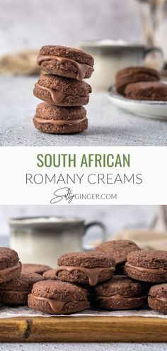 Top - stack of Romany Creams. Bottom - Platter of Romany Creams South African Desserts, South African Dishes, African Dessert, African Cooking, South African Recipes, Chocolate Coconut, African Food, Cream Recipes