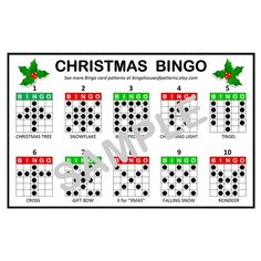 a christmas game with the words christmas bingo and numbers to 10 on each side