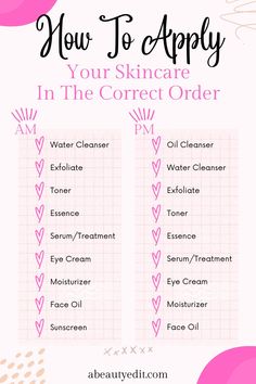 How to Apply Your Skincare in the Correct Order Evening Skincare, Glycolic Acid Toner