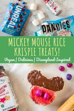 mickey mouse rice krispie treats with chocolate and marshmallows