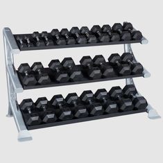 two black dumbs are stacked on top of each other with the words weights not included