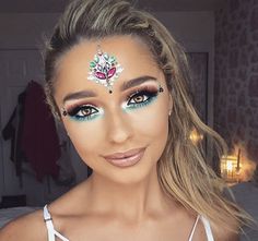 Festival Edc Makeup, Burn Makeup, Concert Makeup, Glitter Makeup Looks, Festival Face, Formal Makeup