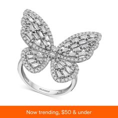 in stock Diamond Butterfly Ring, Black Skull Ring, Fire Jewelry, Diamond Butterfly, Cellular Phone, Butterfly Ring, Jewelry Images, Silver Engagement Rings, Girly Stuff