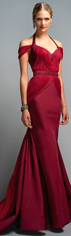 Zac Posen ● Halter Evening Gown Robes Glamour, Long Red Dress, فستان سهرة, Long Red, Zac Posen, Gorgeous Gowns, Mode Inspiration, Beautiful Gowns, Fancy Dresses