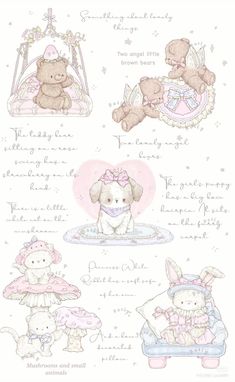 a drawing of teddy bears and other things