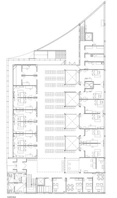 the floor plan for an office building with multiple floors and several balconies on each level