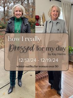 How I Really Dressed for My Day this Week - Dressed for My Day Fall Outfits For Women Over 50, Cropped Military Jacket, Green Sweater Vest, Dress Appropriately, My Days, Cold Weather Outfits, Groom Dress, Slim Fit Pants