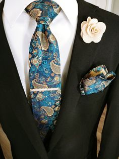 Treat yourself with one of our Tie Sets.What You Get: Tie &Pocket Square.Material:Silk Full Tie Length: 59in,Start 1.5in, End 3.4in/ Hankerchief 9x9in.We offer FREE International Shipping World Wide! Pocket Square Styles, Brown Paisley, Vest And Tie, Tie Length, Brown Suits, Cufflink Set, Black Tie Event, Mens Neck Ties, Tie Set