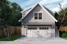 a two car garage is shown in this artist's rendering