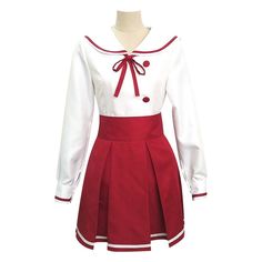 Sakurasawa Sumi Cosplay Costume 2XL White Harajuku School Costume, Fitted White School Costume, White Fitted School Costume, Fitted Long Sleeve Anime Cosplay Costume, White Anime Costume For School, Anime Cosplay Costume With Long Sleeves, White Anime Style School Costume, White Anime School Costume, Red Anime Print Costume