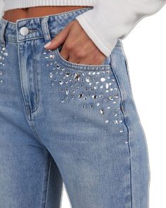 Rhinestone Embellishments, Silver Shoes, Wow Products, Straight Leg Jeans, Leg Jeans, Fashion Brand, Metallic Silver, Embellishments, Straight Leg