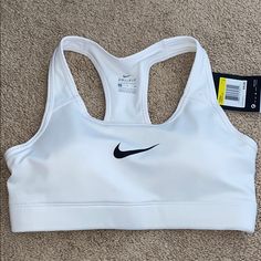 White Nike Sports Bra Nike Sports Bra High Support, White Casual Activewear With Medium Support, Casual White Activewear With Medium Support, Nike Fitted White Sports Bra, Nike White Sports Bra With Medium Support, Nike White Fitted Sports Bra, Nike White Sports Bra For Training, White Breathable Nike Sports Bra, Nike White Sports Bra For Workout