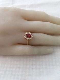 Free Shipping on orders over $35.00 however if there is a return buyer to refund seller for the free shipping cost to seller. Rare 18K Gold 0.75ct Rhodocrosite Gemstone Pear Cut 16 Accent Diamonds Solid 750 Yellow Gold Ring Stunning Beautiful 18K Gold Hallmarked 18K Ring size - 5.75 Visit our shops on Etsy HauteCoutureLaLa TrendsCouture BeautifulPatina LastingTrendsFree Shipping on orders over $35.00 however if there is a return buyer to refund seller for the free shipping cost to seller. Free S Pear-shaped Yellow Gold Cluster Ring For Gift, Gift Pear-shaped Diamond Ring With Halo, Gift Pear-shaped Halo Diamond Ring, Classic Pear-shaped Ruby Ring As Gift, Pear-shaped Cluster Ring As Gift, Pear-shaped Halo Diamond Ring Gift, Pear-shaped Diamond Ring With Halo, Formal Pear-shaped Birthstone Ring, Formal Pear Shaped Birthstone Ring