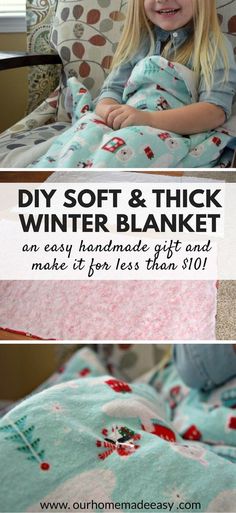 Make this easy warm flannel blanket for kids! It's so soft and you can personalize it easily! Click to see the steps! Cozy Diy, Holiday Hand Towels, Flannel Blankets, Easy Handmade Gifts, Trendy Sewing, Blanket Diy, Decor Pictures, Winter Blankets, Sewing Projects For Kids