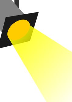 an image of a yellow light coming out of a piece of black material with a white background