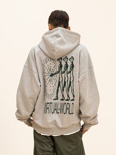 Editor's NotesThis hoodie features back artwork print, semi-oversized silhouette, dropped shoulder, durable heavy-cotton fabric. It can be styled in various ways. - Artwork print- Semi-oversized fit silhouette- Dropped shoulder- Durable cotton- Soft to touch- Kangaroo pocketMeasurements(in.)S / M / L - Length: 27.95 in. / 28.74 in. / 29.92 in.- Shoulder: 25.98 in. / 26.77 in. / 27.95 in.- Chest: 24.41 in. / 24.80 in. / 25.98 in.- Sleeve: 24.02 in. / 24.41 in. / 25.59 in.*Model Info: 6’ Oversized Silhouette, Artwork Print, Oversize Hoodie, Grey Hoodie, Hoodie Top, Oversized Fits, Drop Shoulder, Heavy Cotton, Kangaroo