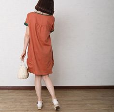 Brick red summer cotton dress short sleeve linen shift dressThis dress is made of cotton linen fabric, soft and breathy, suitable for summer, so loose dresses to make you comfortable all the time.Measurement: Size M length 89cm / 34.71" Bust 108cm / 42.12" Cuff 30cm / 11.7" hem 120cm / 46.8" Size L length 90cm / 35.1" Bust 112cm / 43.68" Cuff 31cm / 12.09" hem 124cm / 48.36"Fabric: 40% cotton, 60% linen Red Linen Short Sleeve Dress For Summer, Summer Linen Shift Dress With Short Sleeves, Red Short Sleeve Linen Dress For Summer, Red Linen Short Sleeve Dress, Red Short Sleeve Linen Dress For Spring, Red Linen Dress With Short Sleeves, Cotton Dress Short, Summer Cotton Dress, Dresses To Make