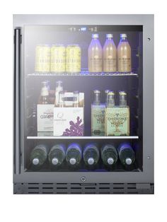 an image of a beverage cooler with drinks in it