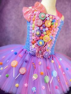 a dress made out of lollipops and candy