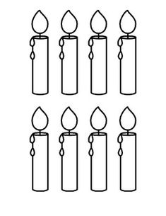 eight candles are lined up in the shape of numbers with one candle on each side