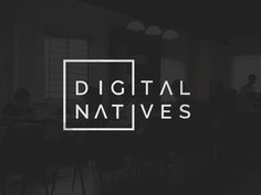 a black and white logo with the words digital natives on it's left side