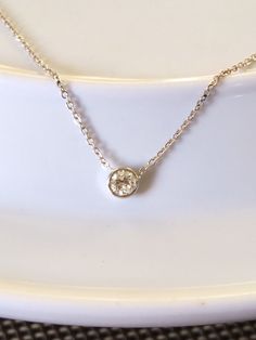 Diamond Solitaire Necklace / Diamond Bezel Necklace / dot necklace by AnneAndAdriana on Etsy https://www.etsy.com/listing/288218457/diamond-solitaire-necklace-diamond-bezel Dot Necklace, Bezel Necklace, Diamond Solitaire Necklace, Solid Gold Necklace, Solitaire Necklaces, Bezel Diamond, Cz Stone, Gold Filled Chain, Diamond Solitaire