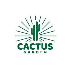 cactus garden logo with sunburst