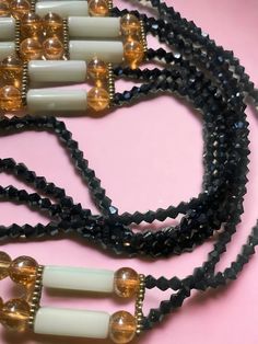 Double Strand Waist Bead - Black – The Drip Fairy Strong Hand, Glass Seed Beads, Gold Glass, Deep Black, Glass Crystal, The Deep, Multi Strand, Black Glass, Bead Crafts