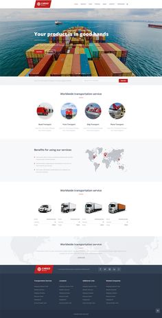 the website design for shipping company