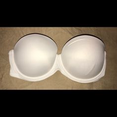 Excellent Condition! Never Worn!! Smoke-Free Home! White Seamless Push-up Bra, White Strapless Stretch Bra, White Padded Bandeau Bra, White Stretch Push-up Bra, White Padded Underwire Bra, White Padded Push-up Bra, White Push-up Swimwear For Beach, Strapless Push Up Bra, Purple Bralette