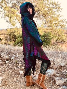 Elven Coat, Hoodie Halloween Costumes, Fairy Clothing, Bohemian Winter, Plus Size Hoodie, Bohemian Jackets, Festival Jacket, Hood Jacket, Fairy Clothes