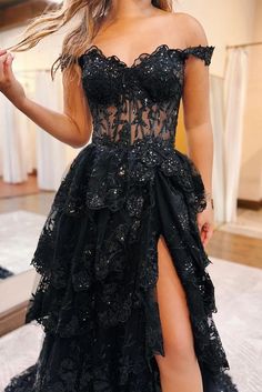 Prom Dresses Inspiration, Tulle Neckline, Lace Ball Gowns, Black Prom Dress, Piece Prom Dress, Plus Size Prom Dresses, Dress Inspo, Prom Dresses With Sleeves, Prom Dresses Long With Sleeves