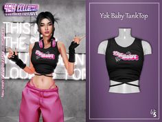 an image of a woman in pink pants and black top with the words, this is baby tank top