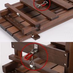 two pictures with scissors in the middle of them and on top of each other, there is an open drawer