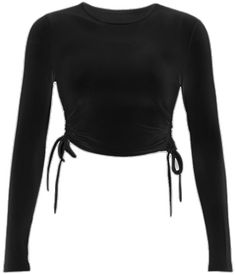 Fitted Crew Neck Crop Top For Party, High Stretch Party Tops, High Stretch Solid Color Tops For Party, Trendy Long Sleeve Bodycon Top, Trendy Bodycon Long Sleeve Tops, Solid Bodycon Party Top, Solid Color Bodycon Party Top, Solid Color Bodycon Top For Party, Solid Bodycon Top For Party