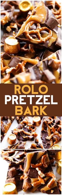 chocolate pretzel bark with caramel and nuts