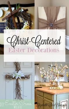 the words christ - centered easter decorations are displayed