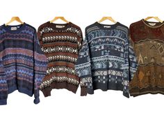 Vintage Mystery Box Retro 90s Patterned Sweater Each box will include 1 mystery sweater, there may be minor pilling due to age but we do inspect each piece thoroughly to ensure good quality.  Size Guide: S - 18-19'' M - 20-21' L - 22-23'' XL - 24-25'' Step back in time with our Vintage Retro 90s Grandpa Sweater Mystery Box! Each order unlocks a piece of the past with one authentic vintage sweater, handpicked to bring the quintessential 90s vibe straight to your wardrobe. Get ready to embrace the Grandpa Sweater Outfit, Sweater Box, Sweater Grunge, Neutral Sweaters, Grandpa Sweater, Cool Fits, Eco Friendly Fashion, Retro 90s, Mystery Box