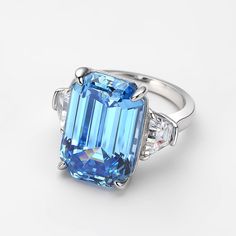 This ring is inspired by Princess Diana's Aquamarine ring. Either gift it to yourself or to her! The Aquamarine gemstone is the March birthstone! Ring Details: Gemstone: Aquamarine Stone style: Emerald Cut Total Carat Weight (TTW): 15.48 Carats Stone size: 12mm x 18mm Stone colour: Blue Aquamarine Setting: 925 Sterling Silver band Ring type: Gemstone ring Occasion: Bridal, Engagement Ring, Cocktail Ring, Promise Ring, Statement Ring Code: 303183 Product Video Summer Engagement Party, Aquamarine Cocktail Ring, Engagement Party Dresses, Spring Wedding Guest Dress, Engagement Rings Affordable, Bridal Bridesmaid Dresses, Diamond Promise Rings, Sterling Silver Rings Bands, Aquamarine Ring