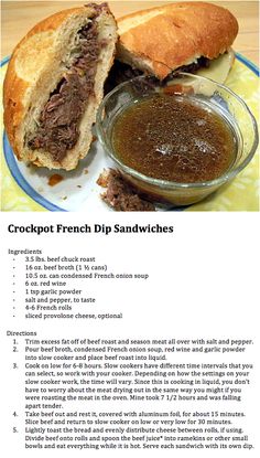 the recipe for crockpot french dip sandwiches