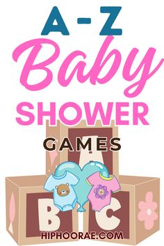 a baby shower game with the words, a - z baby shower games