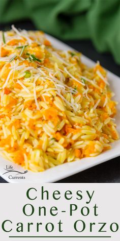 cheesy one pot carrot orzo