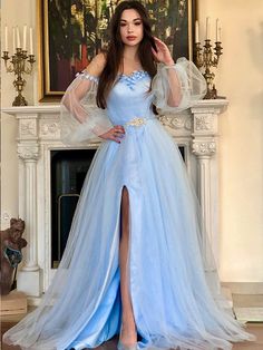 New Tulle Dresses, Princess Prom Dresses, Puffy Dresses, Tulle Sleeves, Sheer Dress, Tulle Dress, Knee Length Dress