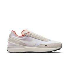 Women's Nike Waffle One VNTG Style # DX2929-101 Color: White/Summit White-Picante Red Nike Waffle One, Plastic Heels, Nike Waffle, Heritage Fashion, Best Sneakers, Look Vintage, Shoes Nike, Vintage Vibes, Vintage Shoes