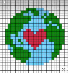 a cross stitch pattern with a heart in the center