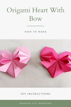 origami heart with bow how to make instructions