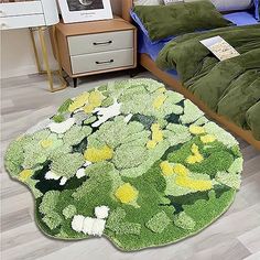 Moss Rug, Green Mat, Play Rug, Bedside Rug, Studio Green, Carpet Mat, Plush Rug, Room Carpet, Carpet Flooring