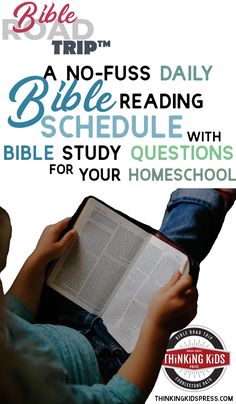 a person reading a book with the title bible for your homeschool