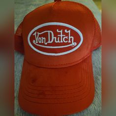 Von Dutch Red Velour Trucker Hat Von Dutch, Trucker Hat, Accessories Hats, Women Accessories, Hats, Red, Women Shopping, Color